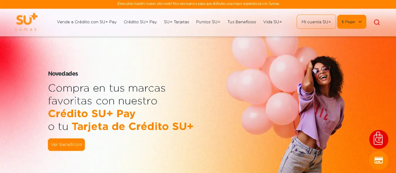 MundoSumas is a brand with which you can buy what you like or need through its products: SU+ Pay Credit, SU+ Credit Card.